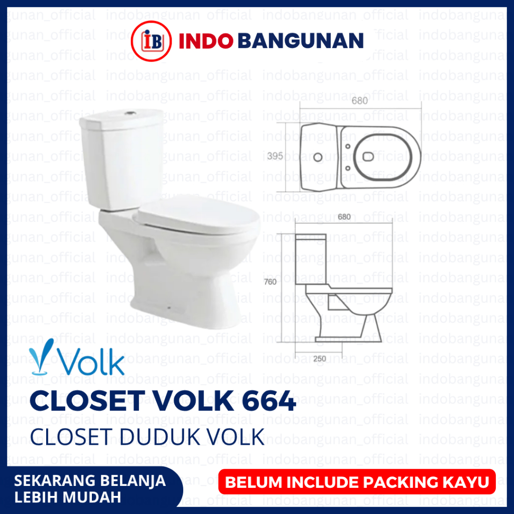 CLOSED / KLOSET DUDUK VOLK TWO PIECE 664