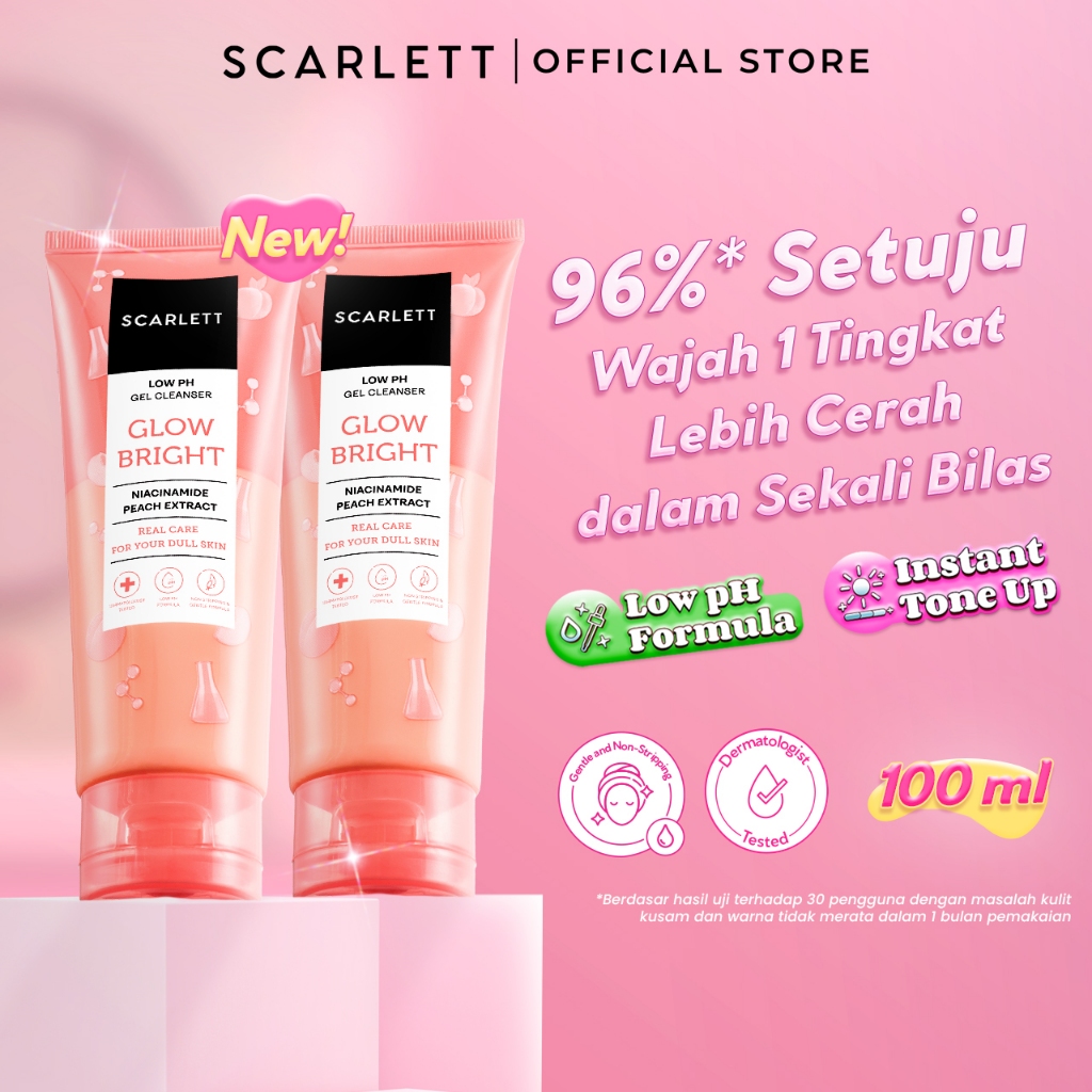 SCARLETT Low pH Gel Cleanser-Facial Wash Gentle Sabun Cuci Muka Low pH, Kulit Tidak Ketarik, Basic S