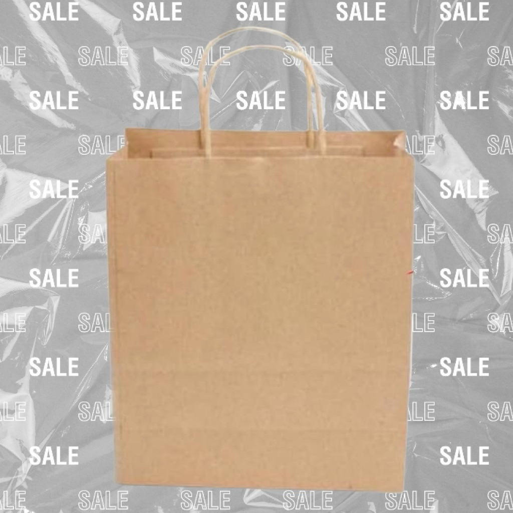 PAPERBAG KRAFT POLOS COKLAT 25X10X35 / PAPERBAG KRAFT POLOS / PAPERBAG POLOS / PAPERBAG COKLAT / TAS