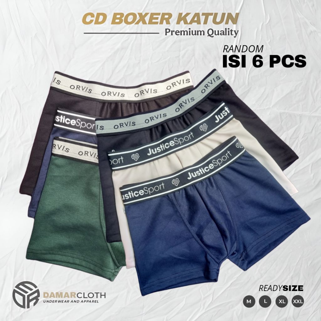 Paket (ISI 6 PCS) Celana Dalam Pria | CD Boxer Pria Bahan Katun | CD Pria Boxer Premium