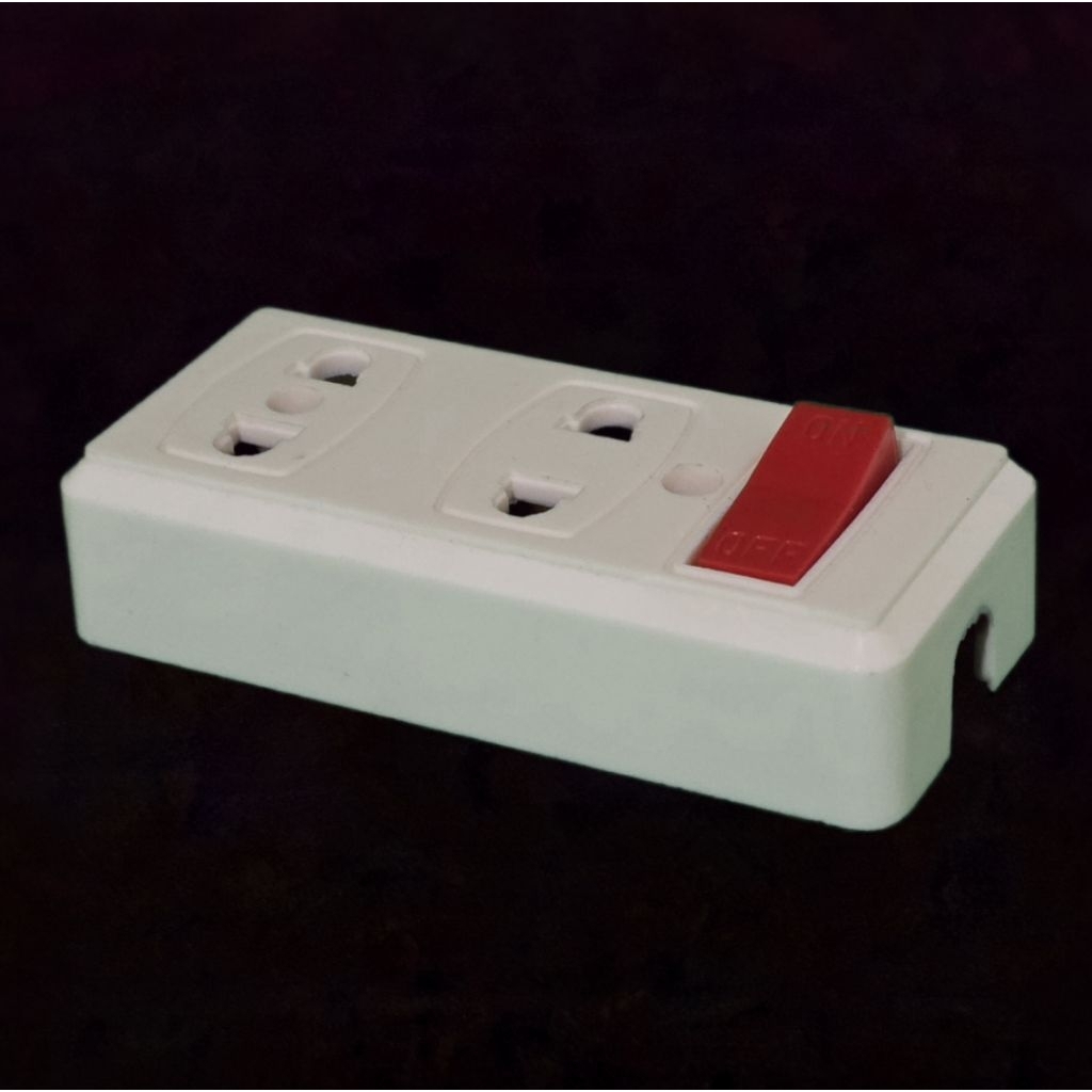 Stop Kontak 2 Lubang Tipis + Saklar Tanpa Kabel HTC