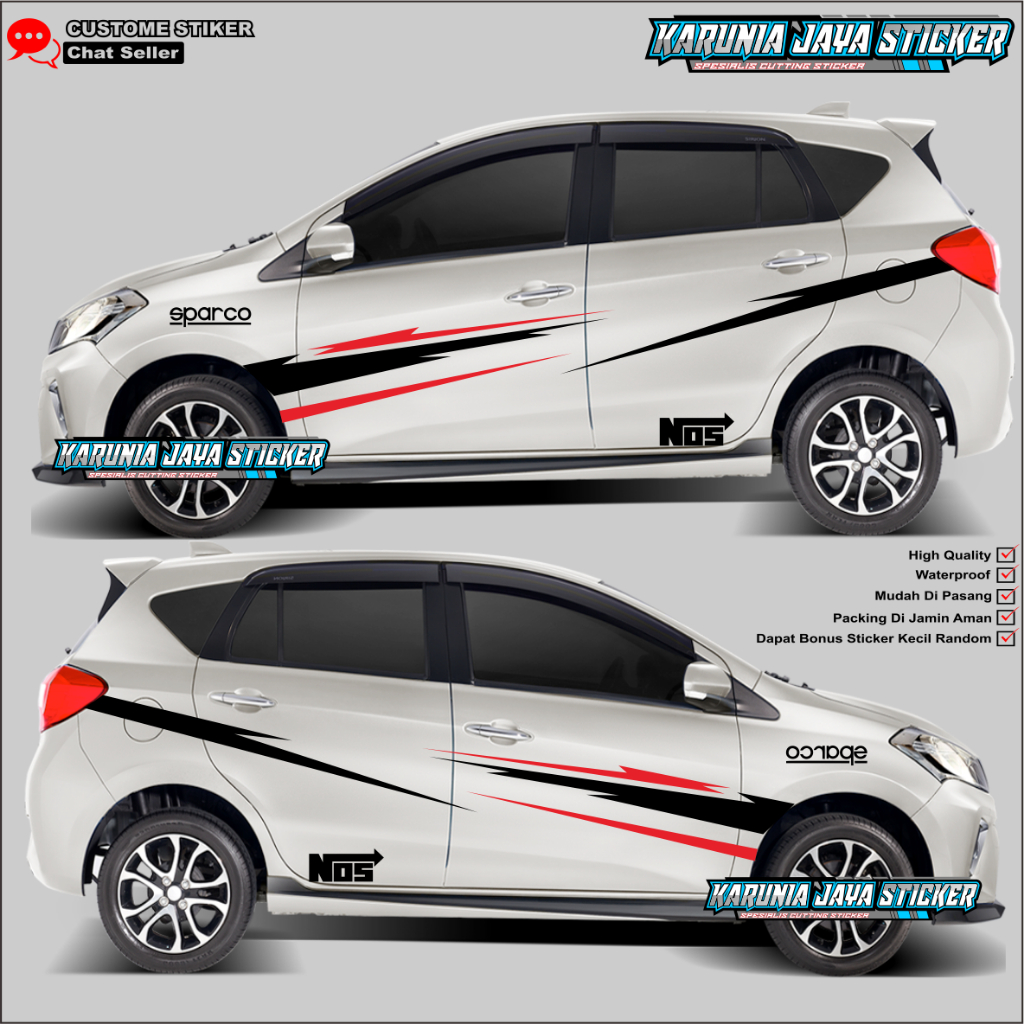 NEW Stiker Mobil Honda Jazz Cutting Sticker Body Samping Honda Jazz Model Terbaru