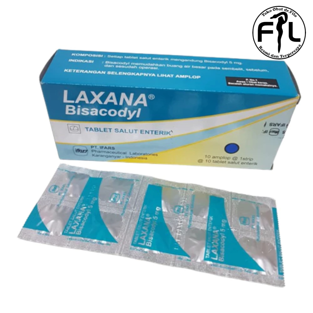 LAXANA BISACODYL 5 MG / OBAT SEMBELIT / OBAT PELANCAR BAB / OBAT KONSTIPASI / OBAT PENCAHAR
