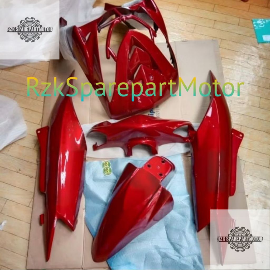 Cover Full Set Body Halus Yamaha Mio Soul Karbu Lama/Mio Soul Karbu Merah Hitam Putih