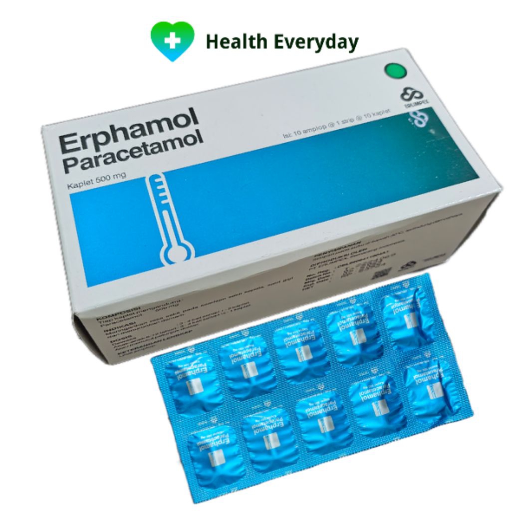 ERPHAMOL PARACETAMOL 500mg Kaplet isi 100s/Dus