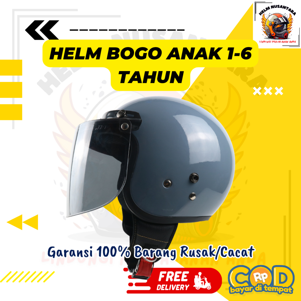 Helm Anak Retro Bogo Imut - Helm Lucu dan Stylish untuk Si Kecil