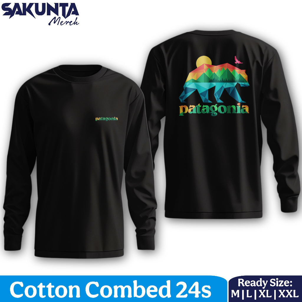 sakunta merch kaos pendaki gunung Patagonia Unisex pria dan wanita baju outdoor lengan panjang 2