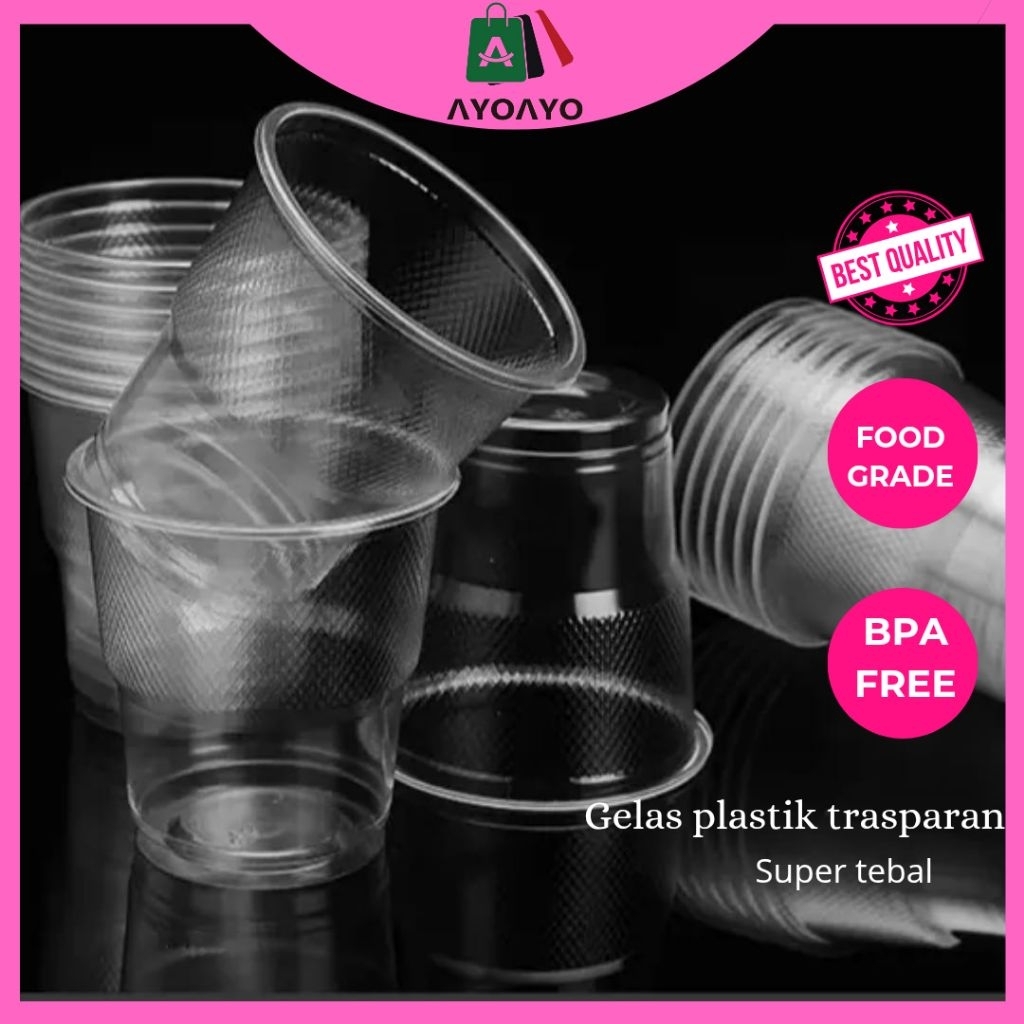 GELAS KOPI/GELAS PLASTIK 200ml Gelas Mug Plasti Gelas Plastik Jualan