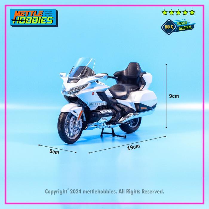 Welly 2020 Honda GL1800 Gold Wing Tour Diecast Miniatur Motor Bike 1:12