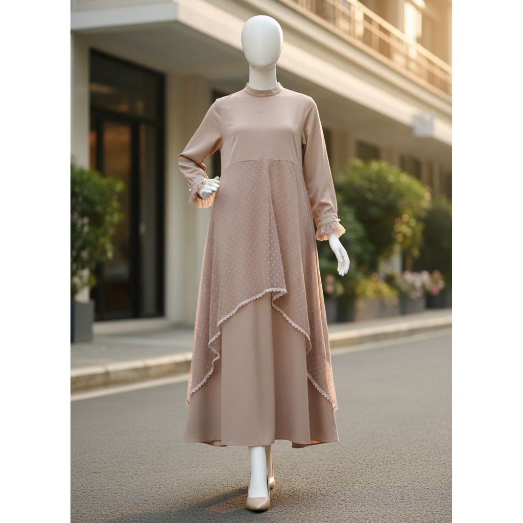 Gamis couple ibu anak bahan tile premium TERMURAH