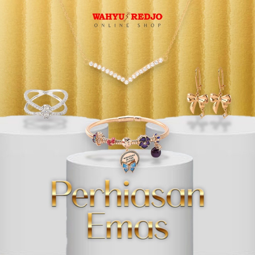 PERHIASAN Kalung Gelang Cincin Anting Emas Asli Perhiasan Aesthetic Populer - Wahyu Redjo