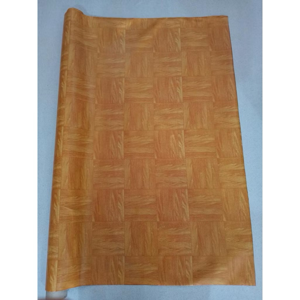 Karpet Plastik Vinyl untuk Lantai/Taplak meja Motif Kayu (Harga Per Meter)