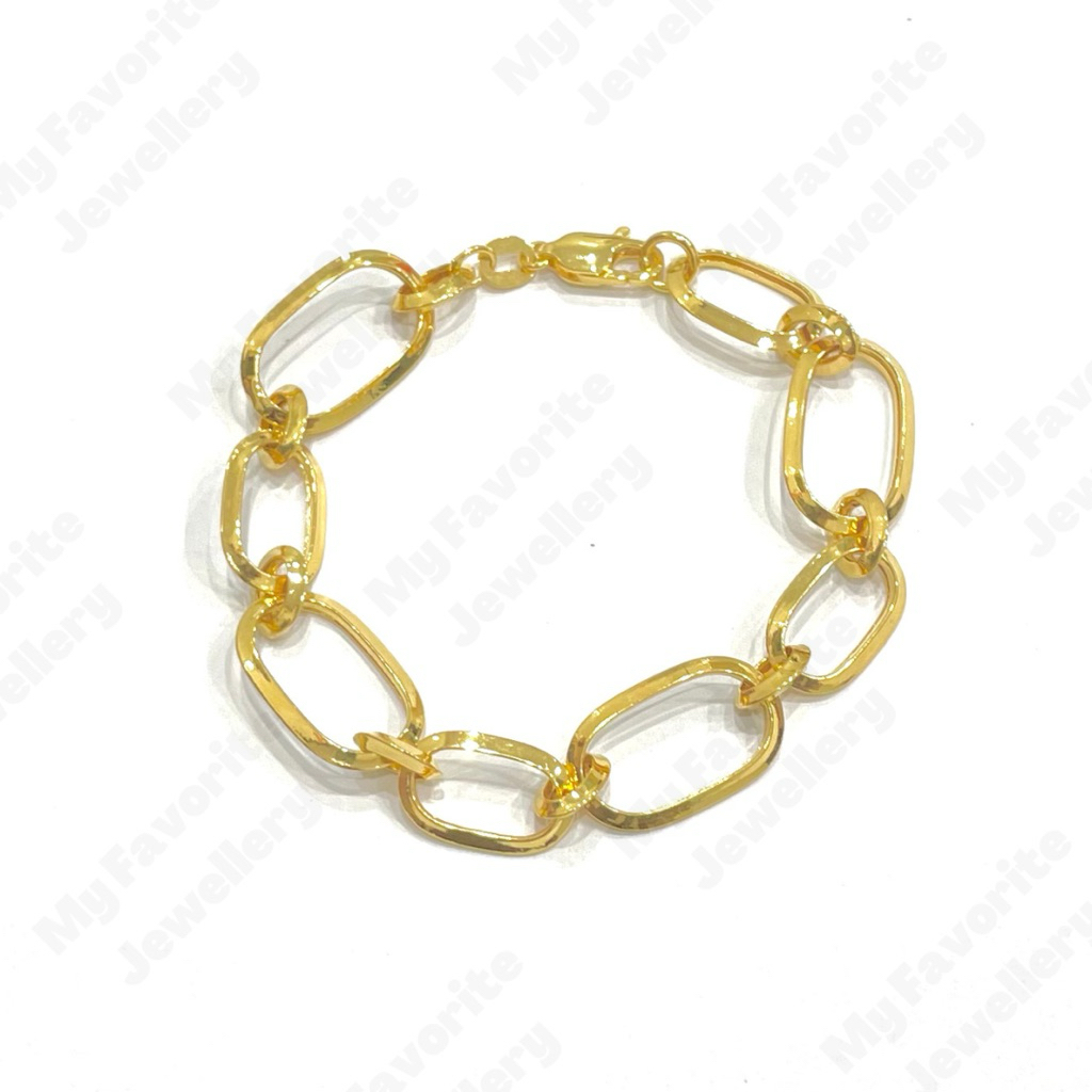 Gelang Simple Mocca Oval Jumbo (Emas Asli Kadar 700)