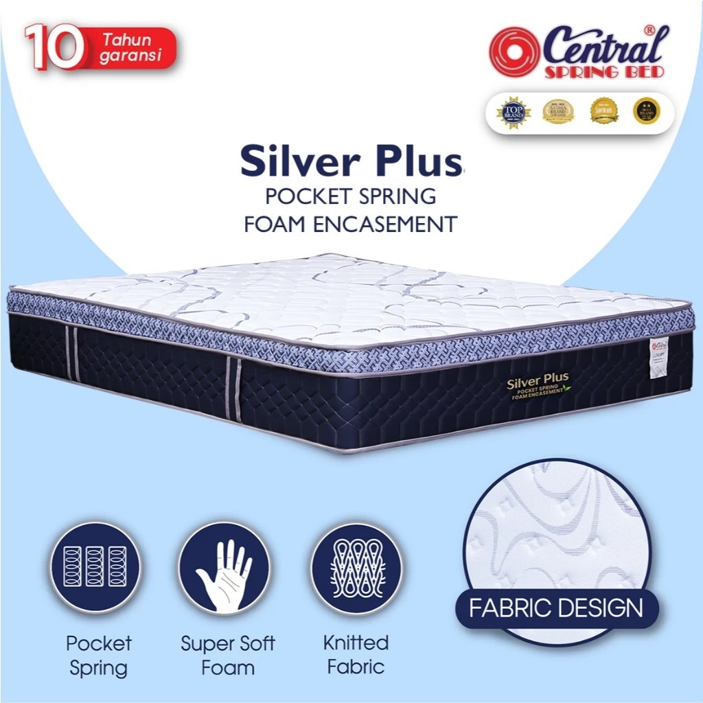 KASUR SPRINGBED CENTRAL SILVER PLUS POCKET 180X200 I NO.1