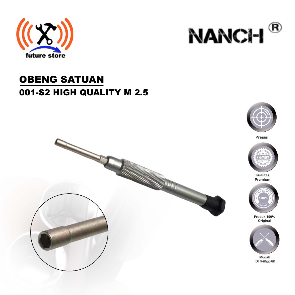 OBENG SATUAN NANCH 001-S2 HIGH QUALITY M 2.5 FOR IPHONE 6S ORIGINAL – OBENG MULTIFUNGSI TEKNISI HP