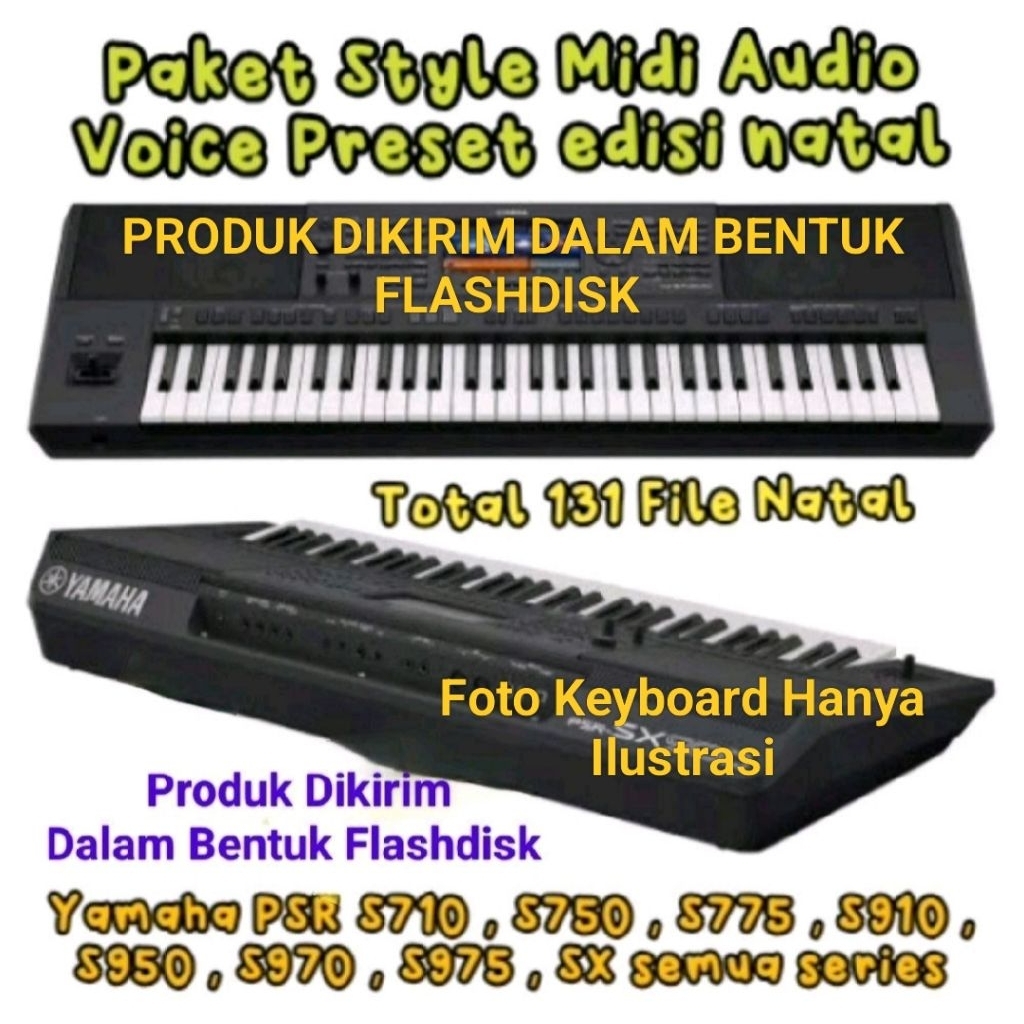 Paket Style Midi Audio dan Voice preset Flashdisk untuk Keyboard Yamaha S710 750 770 775 910 950 970