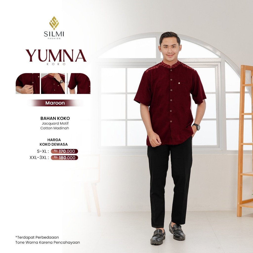 Yumna Couple by Silmi Warna Maroon Gamis dan Koko Couple Silmi Couple Terbaru