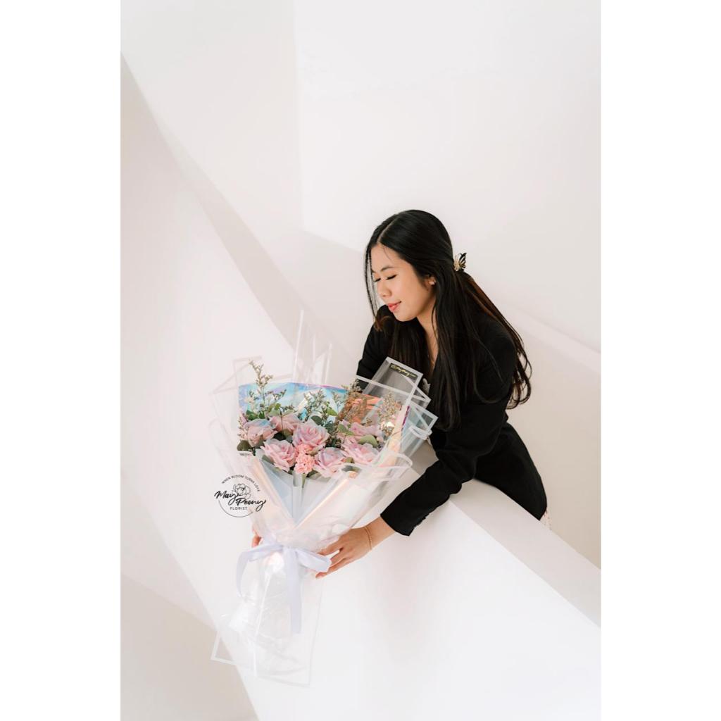 ROSETTE BOUQUET - BUKET BUNGA ARTIFICIAL BOUQUET BUNGA PALSU BUKET MAWAR PALSU FLOWER BUCKET FLORIST