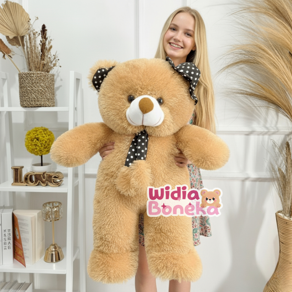 Widia Boneka Beruang Teddy Bear XXL 70cm Topi Syal