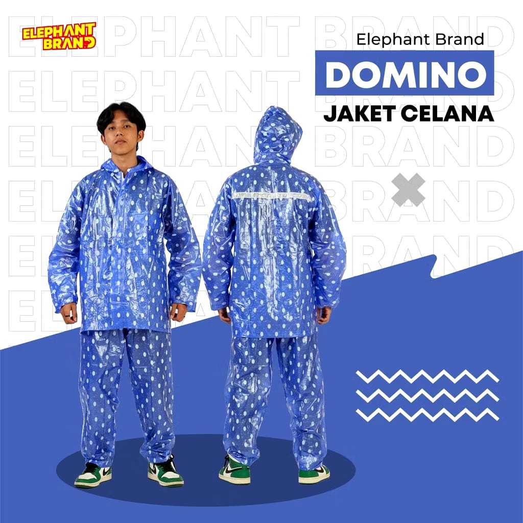 Jas Hujan Motif Polkadot - Elephant Brand - Domino