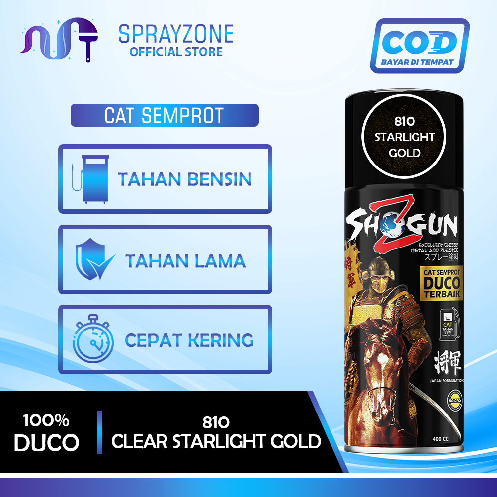 CAT PILOX Shogun Z Clear Starlight Gold 811 400cc - Cat Semprot Glitter Gold Tahan Bensin