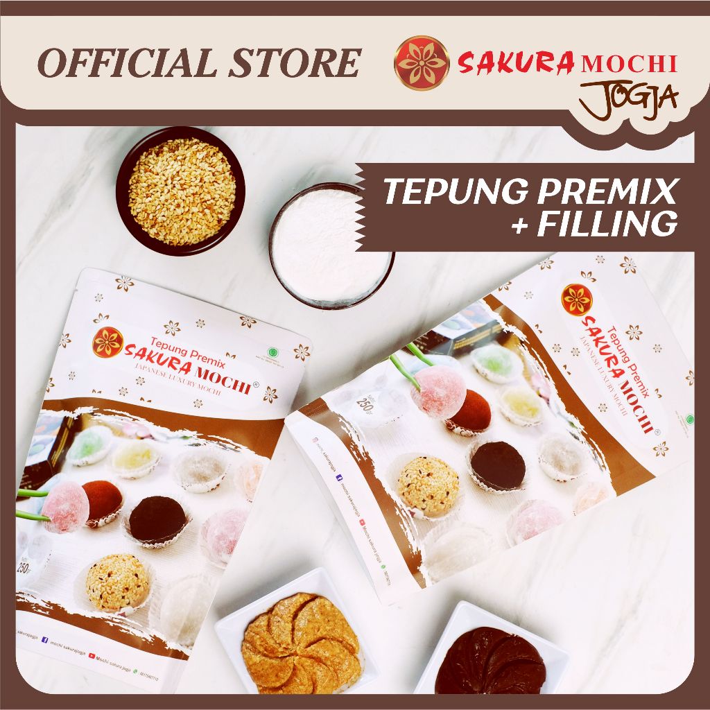 Paket Lengkap DIY Mochi Jepang Tepung Premix & Filling | Sakura Mochi