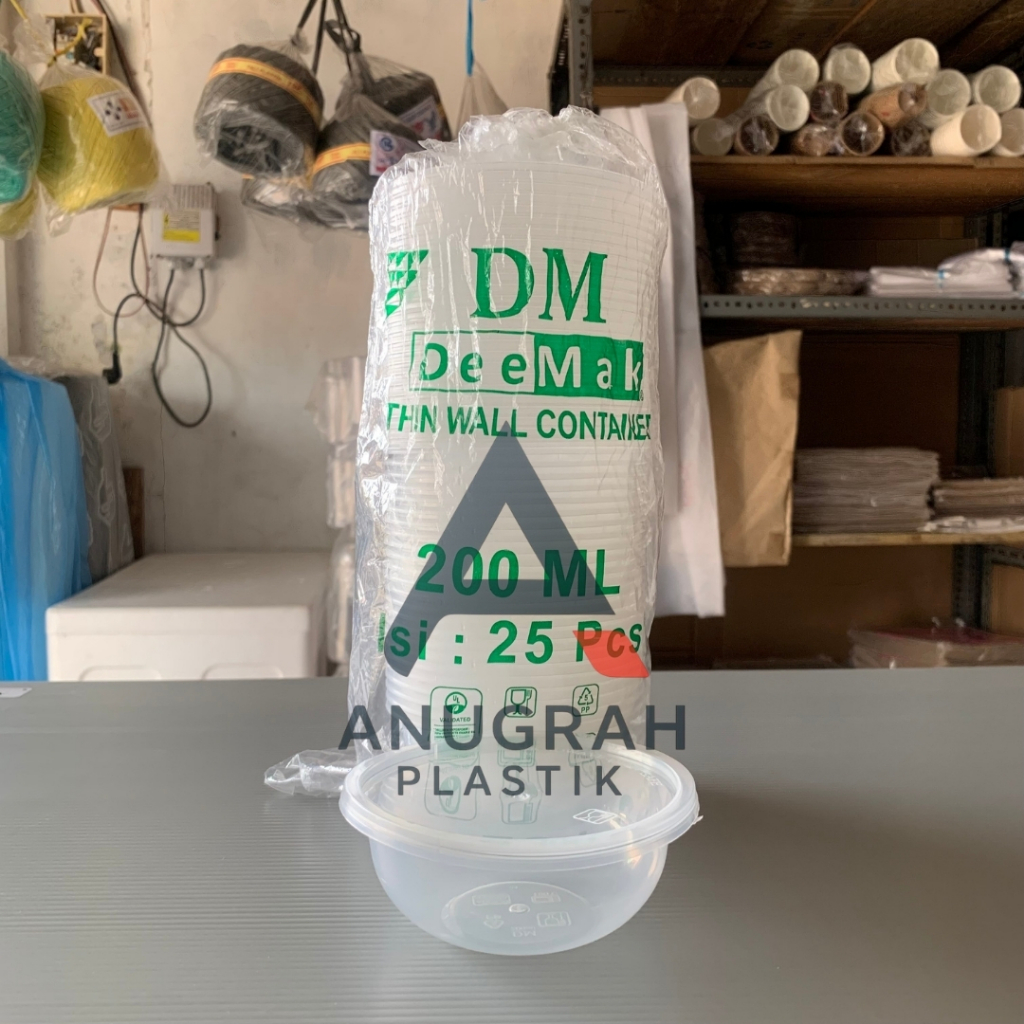 Anugrah Plastik Thinwall 200ml Bowl | Cup 200ml Mangkok | DM 200ml