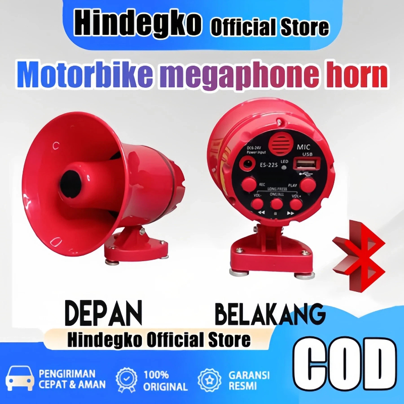 Hindegko Toa Speaker Bluetooth speaker kecil Speaker Corong Sirine untuk motor mobil jualan keliling