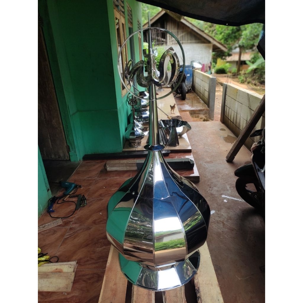 kubah masjid atau mushola bahan stainless 50cm dudukan 40cm