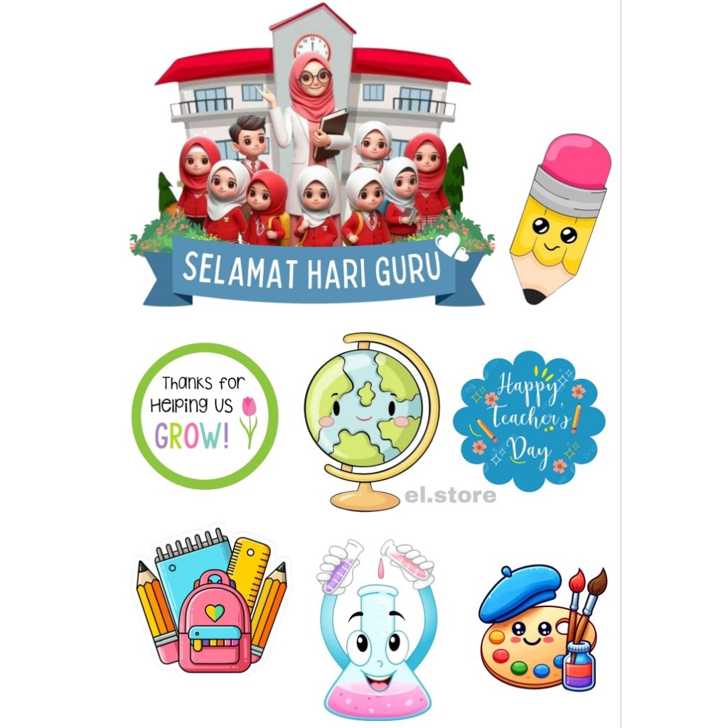 TOPPER HARI GURU/TOPPER BUKET HARI GURU/TOPPER KUE HARI GURU