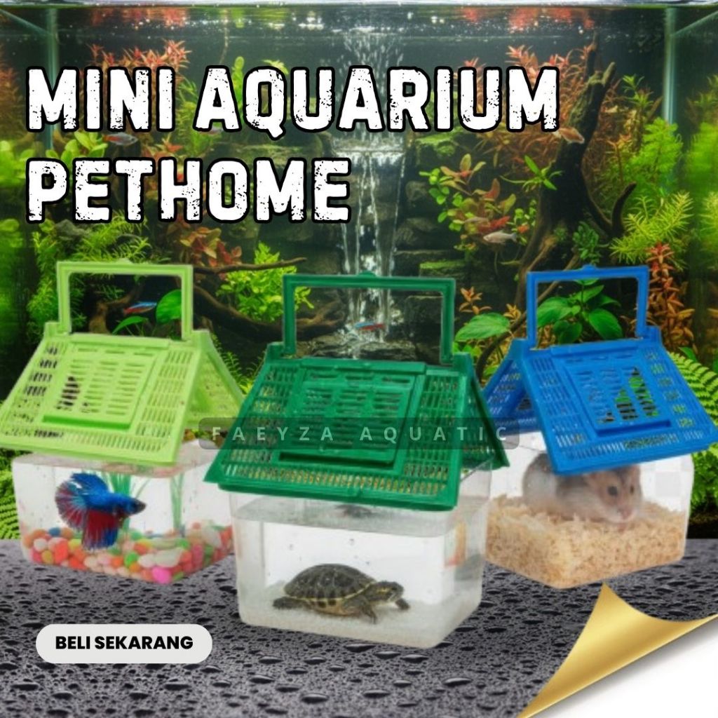 PETHOME - Kandang Aquarium Mini Ikan Hias Hamster Reptil Kura Kura