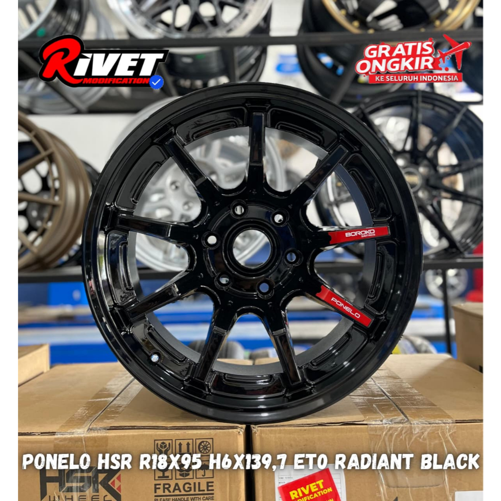 VELG HSR PONELO RING 18 PCD 6X139,7 PELEK MODEL CE28 UNTUK MOBIL HILUX FORTUNER PAJERO DMAX DLL