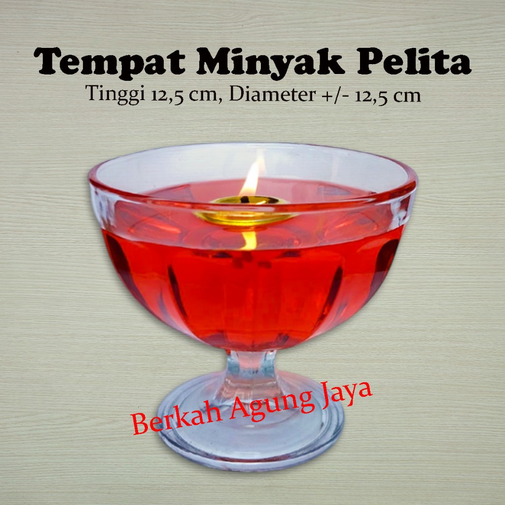 Tempat Minyak Lilin Pelita Kaca Polos / Mangkok Kaca Bening Tempat Minyak Pelita