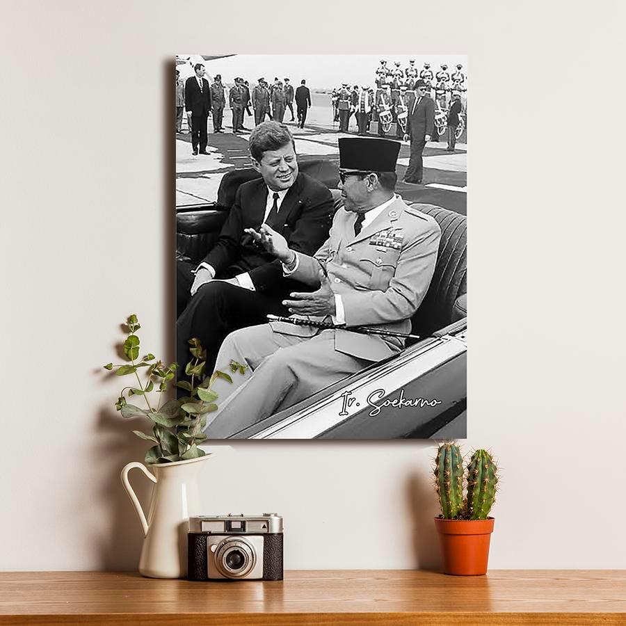Poster Proklamator Soekarno Dekorasi Hiasan Dinding Pajangan Bingkai Kayu Vintage