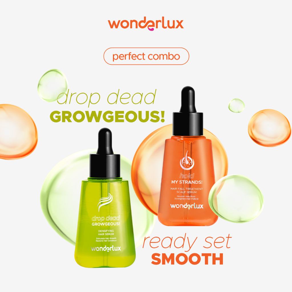 Wonderlux Perfect Combo - Rambut Sehat & Lebat Anti Rontok [2PCS] Serum Penumbuh Rambut Lebat Serum 