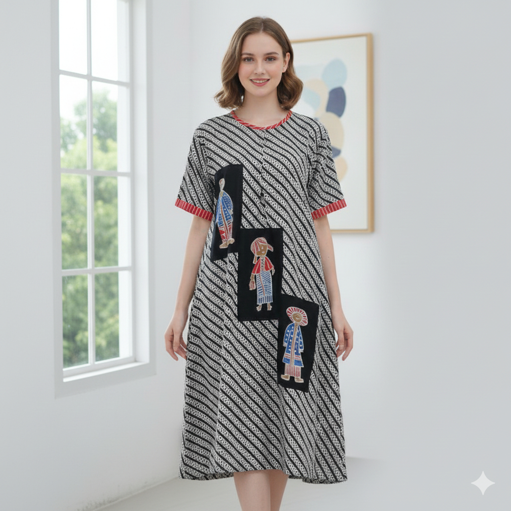 (Jessa) baju tidur daster payung Lyodra busui rayon premium motif Parang klitik 3 Tejo bersaudara Cl