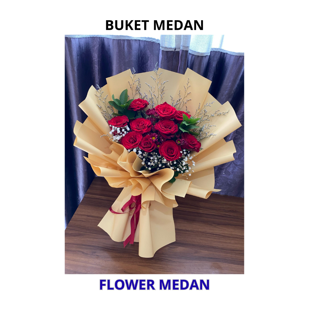 FLOWER MEDAN best seller buket bunga valentine murah wisuda anniversary ultah lamaran mawar segar