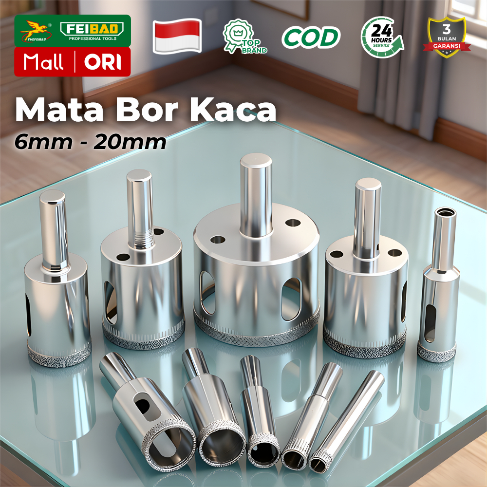 FEIBAO Alat Pemotong Lubang Kaca Keramik Marmer Granit Berlapis Intan Tahan Lama , (6mm-20mm)