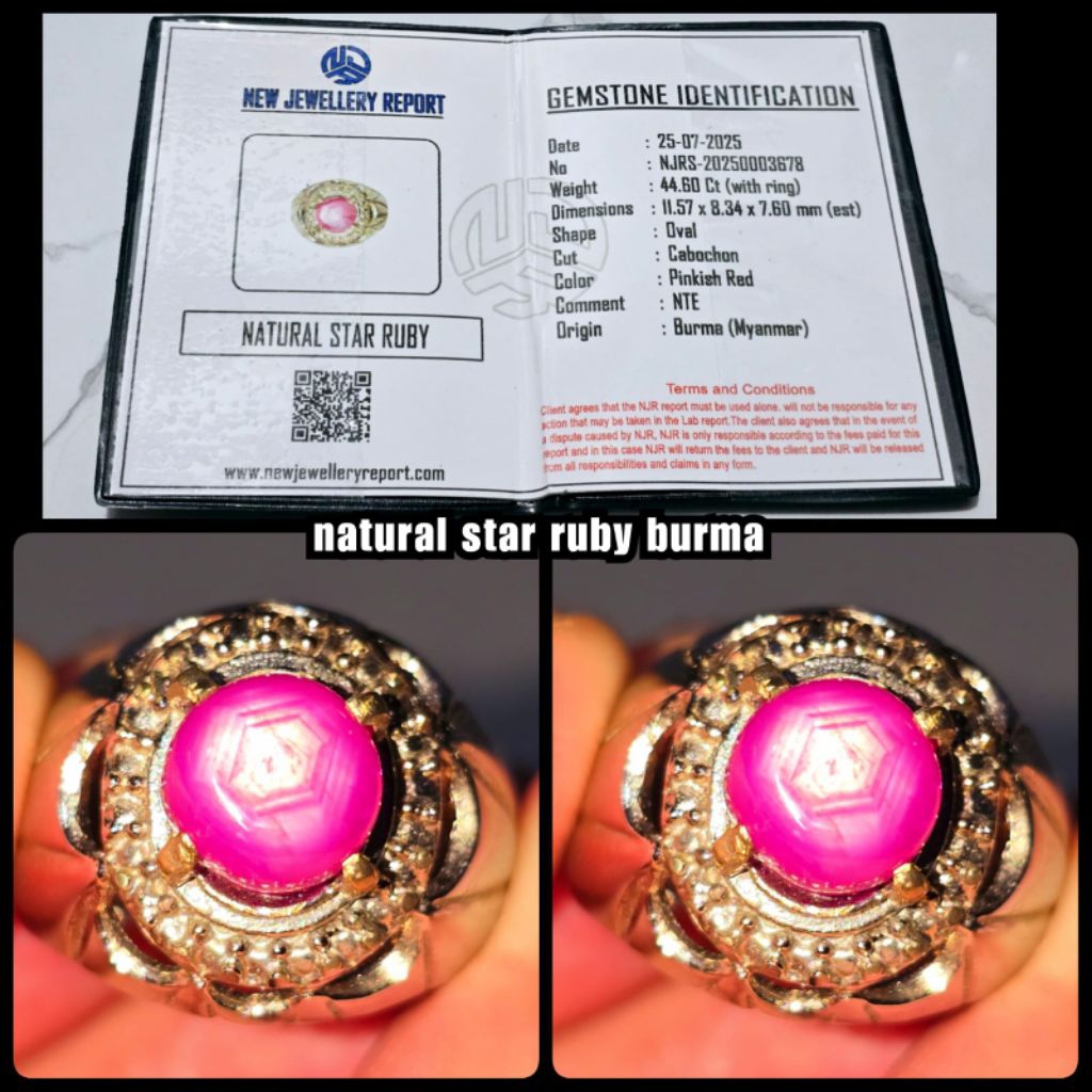 natural batu star Ruby Burma myanmar delima