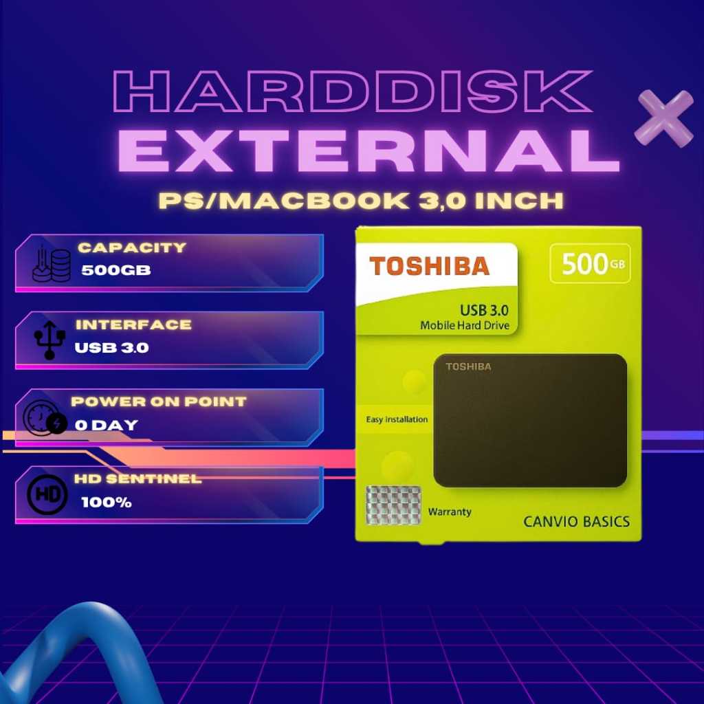 Hardisk Eksternal 1TB / 500GB / 320GB Tosiba Canvio Baru USB 3.0 Promo HDD External Portable