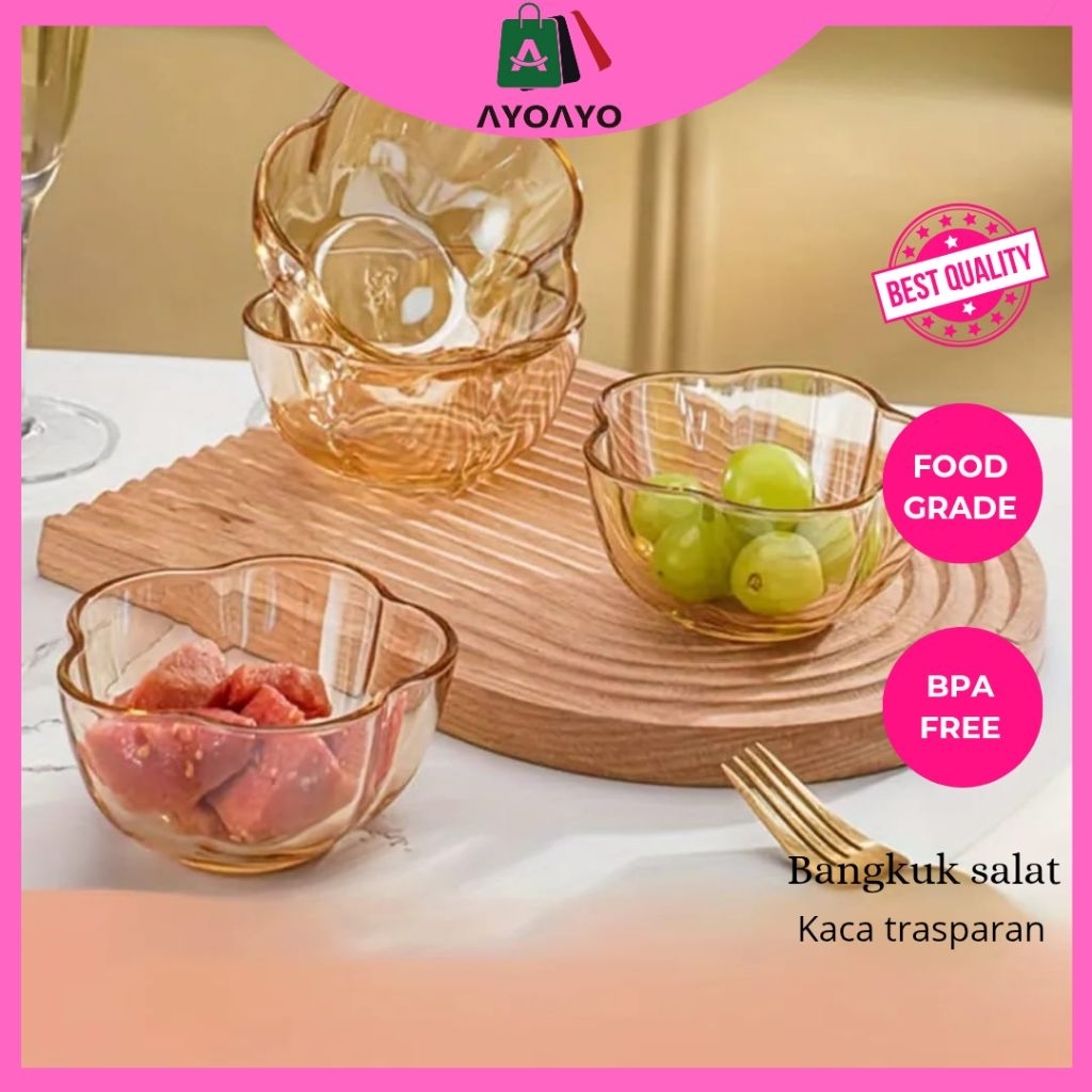 Mangkuk Bunga Kaca Mini Trasparan Kecil Wadah Puding Makuk Buah Mangkuk Hias Mini Mangkuk Sup Mangko