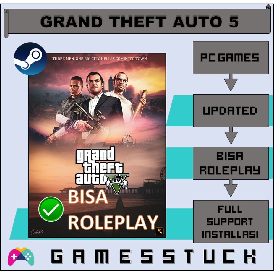 Grand Theft Auto 5 / GTA 5 - Bisa Offline & Roleplay - PC/Laptop Games