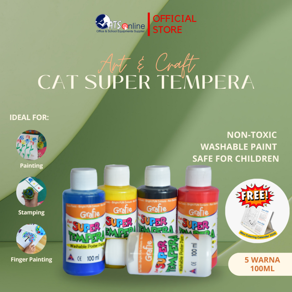 GRAFIE Finger Painting Cat Poster Super Tempera 5 Warna 100ml