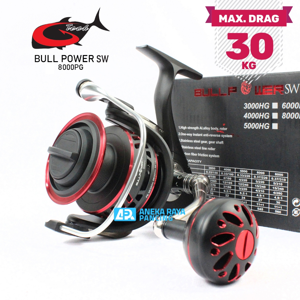 RIL G-TECH SPINNING BULL POWER SW / Ril Gtech Spinning Saltwater / Reel Metal Body Kuat Berkualitas