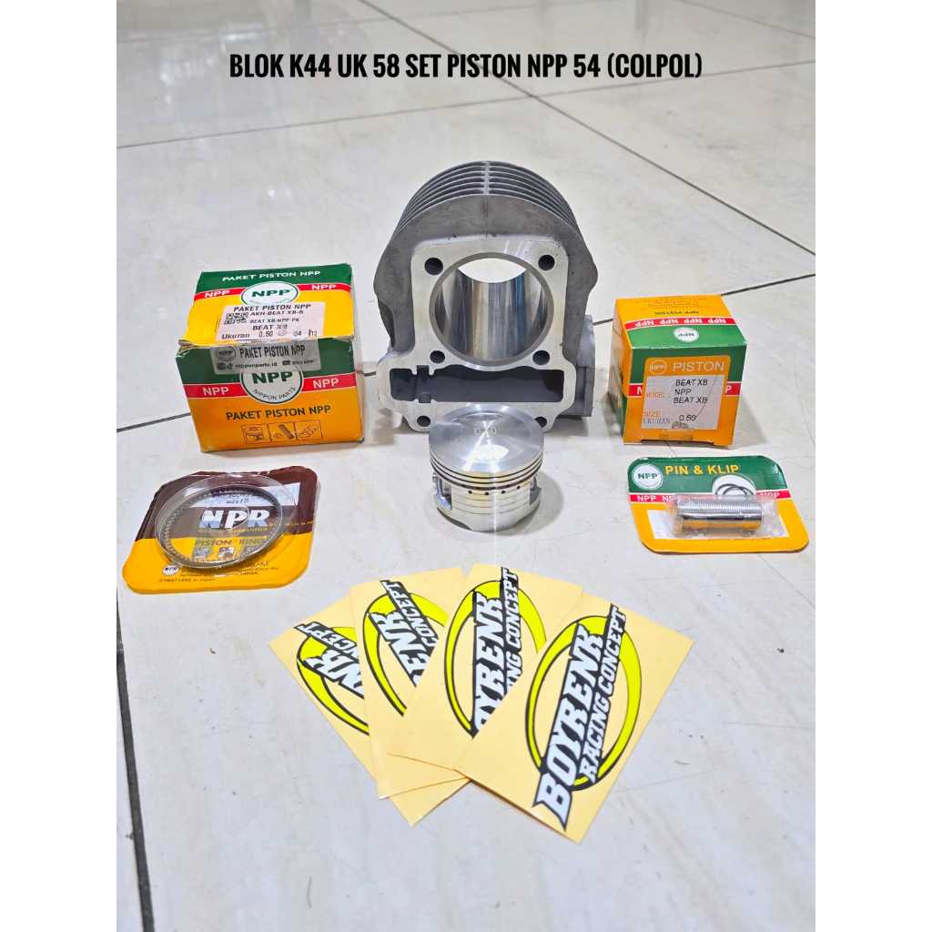 CYLINDER BLOK BEAT KARBU KVY BEAT FI KZL BORE UP 130CC - 150CC PISTON 53.5- 55.5 BOYRENK RACING