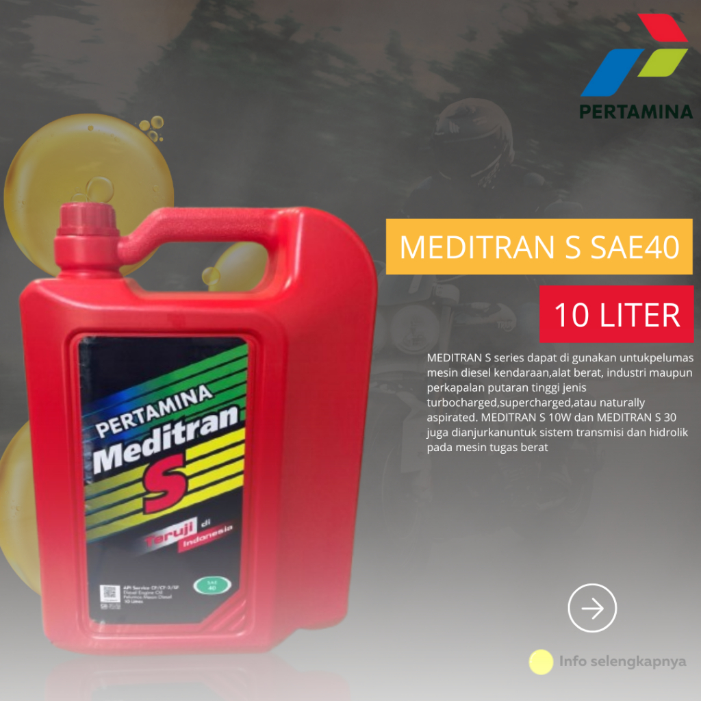 OLI MEDITRAN S OIL DIESEL SAE40 SAE 40 GALON 10L MEDITRAN S 10 LITER