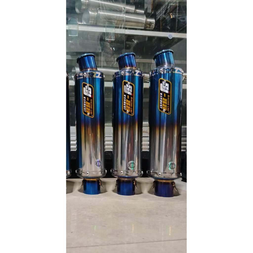 Muffler Canister Knalpot Original Sj88 Tipe Abadi New J3 Blue Silver