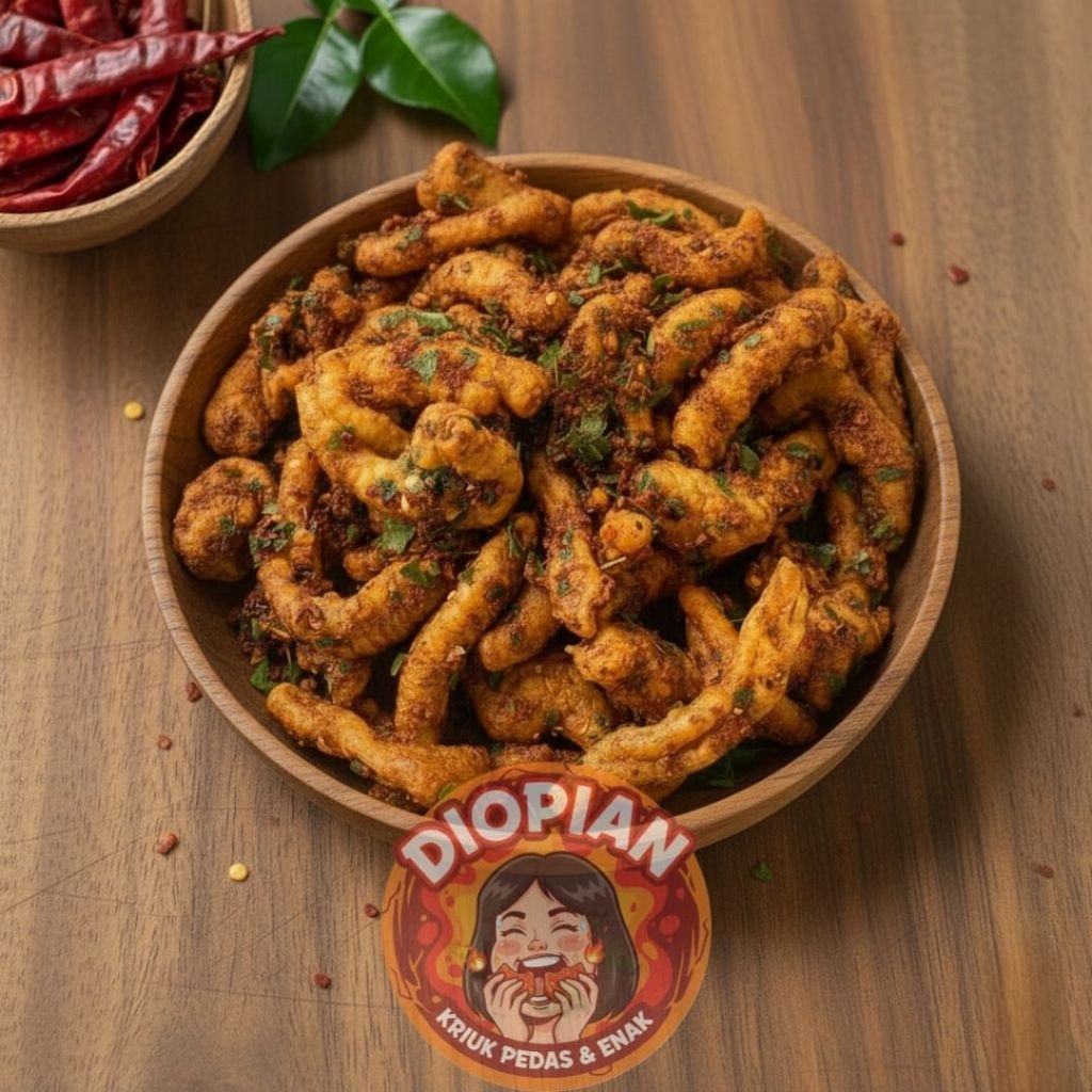 Keripik usus ayam 1 kg / keripik usus / keripik usus 1kg / Keripik usus pedas daun jeruk 1kg