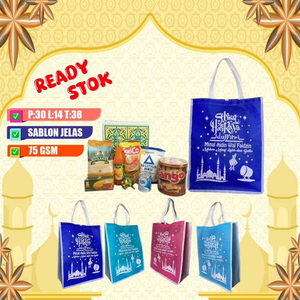 Tas Parcel Lebaran Idul Fitri SABLON/Tas Lebaran /TAS BINGKISAN IDUL FITRI/IDUL FITRI/LEBARAN/TAS BI