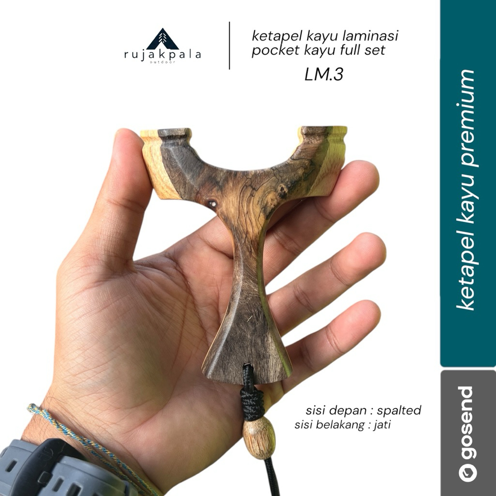 ketapel LM.3 - ketapel kayu premium laminasi spalted jati / ketapel profesional full set